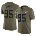 KC.Chiefs #95 Chris Jones Player Olive Salute To Service Limited BALCE Stitched Jerseys