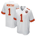 KC.Chiefs #1 Xavier Worthy Player White Home Game BALCE Stitched Jerseys