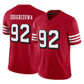 SF.49ers #92 Osa Odighizuwa Player Red Limited Alternate Vapor F.U.S.E. Home Game BALCE Stitched Jerseys