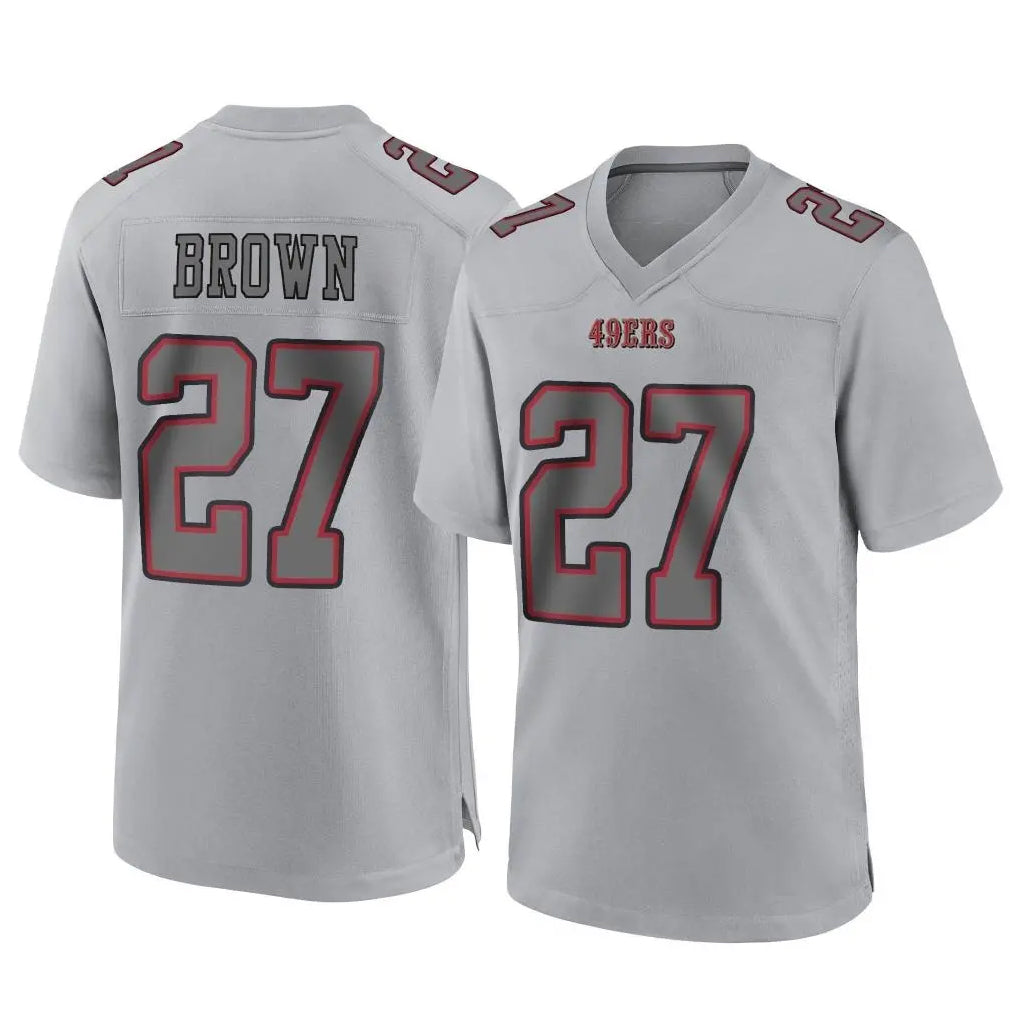 SF.49ers #27 Ji'Ayir Brown Player Gray Atmosphere Fashion Home Game BALCE Stitched Jerseys