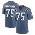 NE.Patriots #75 Alijah Vera-Tucker Player Blue Rivalries Collection Home Game BALCE Stitched Jerseys