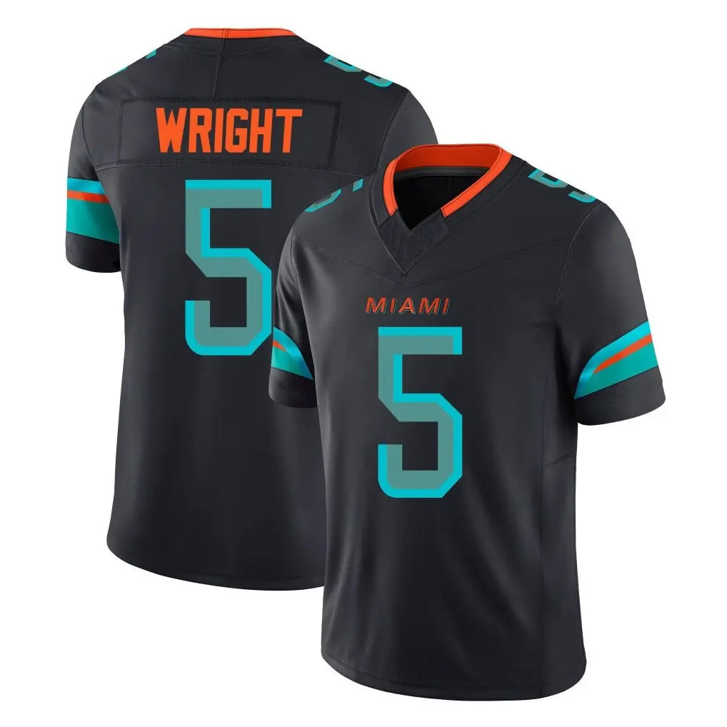 M.Dolphins #5 Jaylen Wright Player Black Limited Pitch Rivalries Collection Home Game BALCE Stitched Jerseys