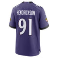 B.Ravens #91 Trey Hendrickson Player Purple Home Game BALCE Stitched Jerseys