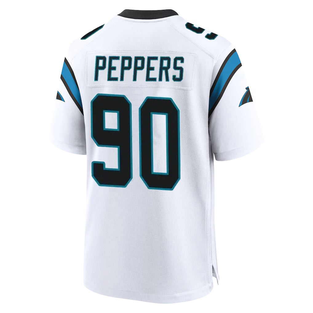 C.Panthers #90 Julius Peppers Player White Home Game BALCE Stitched Jerseys
