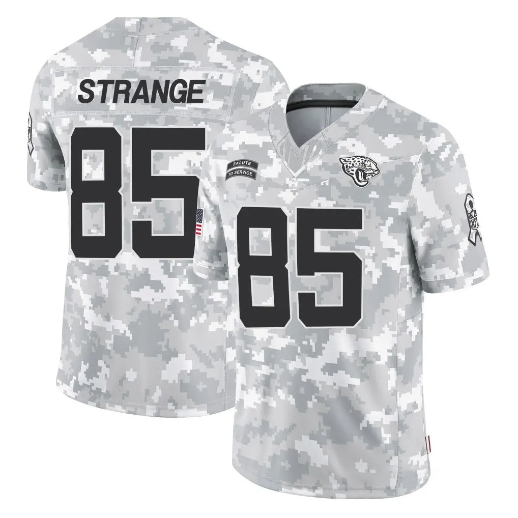 J.Jaguars #85 Brenton Strange Player Arctic Camo Salute To Service Limited Game BALCE Stitched Jerseys