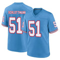T.Titans #51 Austin Schlottmann Player Light Blue Oilers Throwback Home Game BALCE Stitched Jerseys