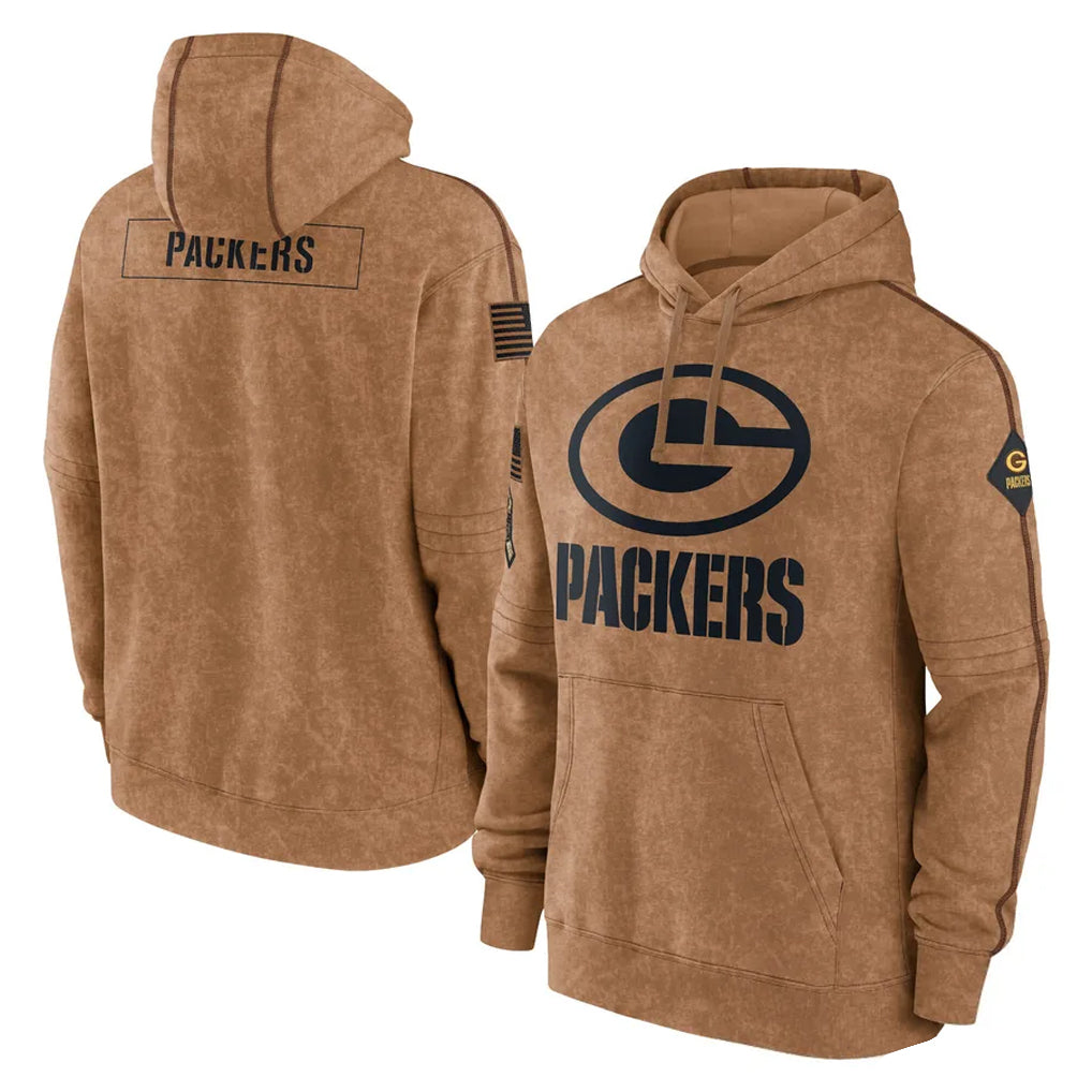 GB.Packers ## Packers Blank Player Brown Salute to Service Hoodies Limited Game BALCE Stitched Jerseys