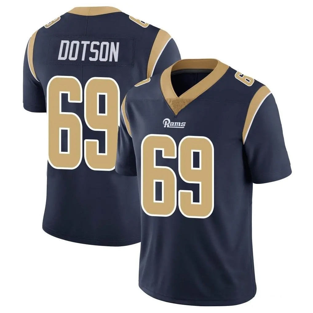 LA.Rams #69 Kevin Dotson Player Navy Limited Vapor Untouchable Home Game BALCE Stitched Jerseys