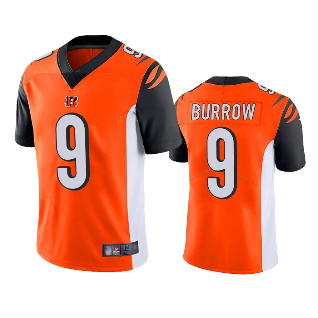 C.Bengals #9 Joe Burrow Player Orange Limited Home Game BALCE Stitched Jerseys
