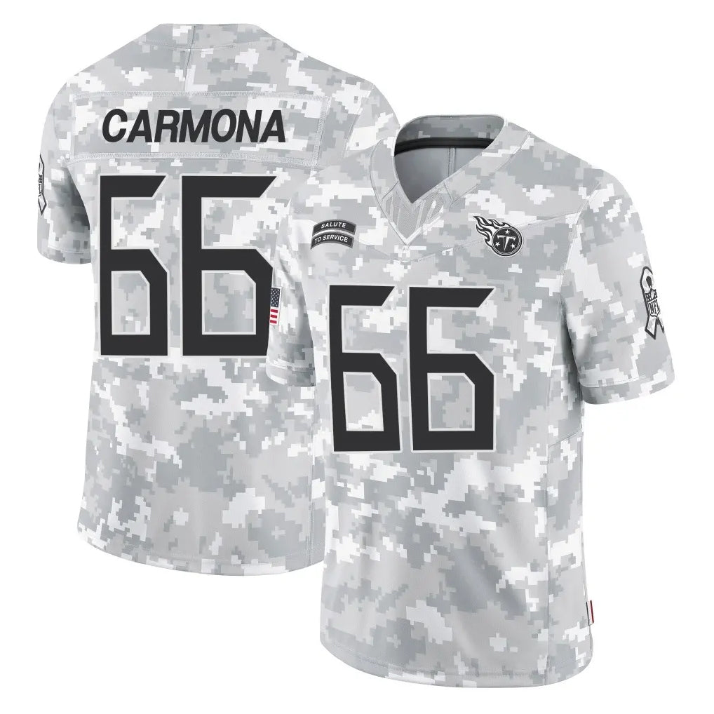 T.Titans #66 Fernando Carmona Jr. Player Arctic Camo Limited Salute to Service Home Game BALCE Stitched Jerseys