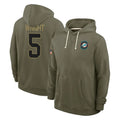 M.Dolphins #5 Jaylen Wright Player Olive Salute to Service Pullover Hoodies Limited BALCE Stitched Jerseys