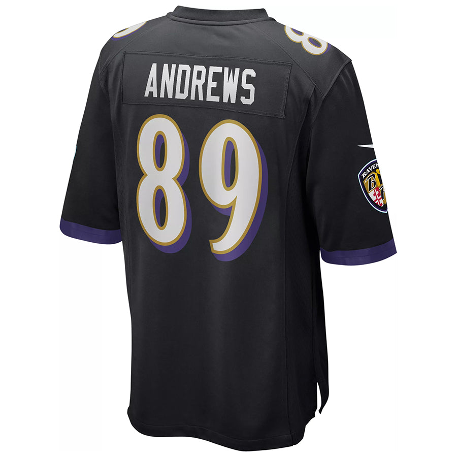 B.Ravens #89 Mark Andrews Player Black Replica Game BALCE Stitched Jerseys