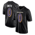 B.Ravens #0 Roquan Smith Player Black Carbon Fashion Home Game BALCE Stitched Jerseys