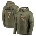 M.Vikings #7 Byron Murphy Jr. Player Olive Salute to Service Pullover Hoodies Home Game BALCE Stitched Jerseys