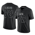 S.Seahawks #72 Abraham Lucas Player Black Limited Reflective Home Game BALCE Stitched Jerseys
