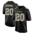 NO.Saints #20 Pete Werner Player Black Carbon Fashion Home Game BALCE Stitched Jerseys