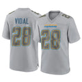 LA.Chargers #28 Kimani Vidal Player Gray Atmosphere Fashion Home Game BALCE Stitched Jerseys