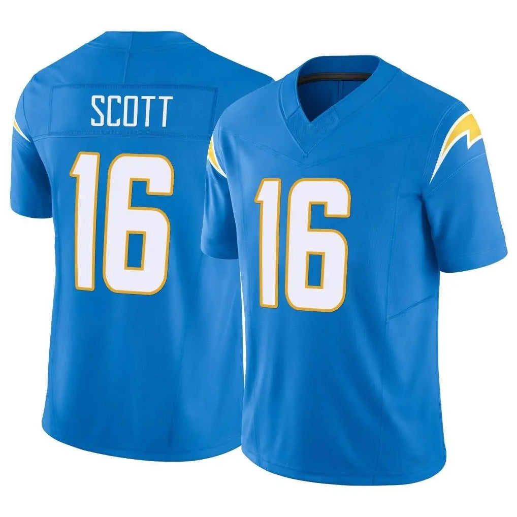 LA.Chargers #16 J.K. Scott Player Blue Limited Vapor F.U.S.E. Home Game BALCE Stitched Jerseys
