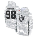 LV.Raiders #98 Maxx Crosby Player Arctic Camo Salute to Service Hoodies Limited Game BALCE Stitched Jerseys
