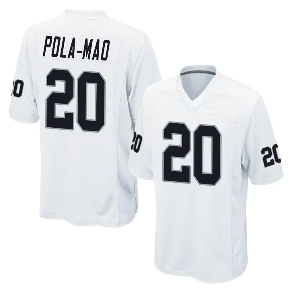 LV.Raiders #20 Isaiah Pola-Mao Player White Home Game BALCE Stitched Jerseys