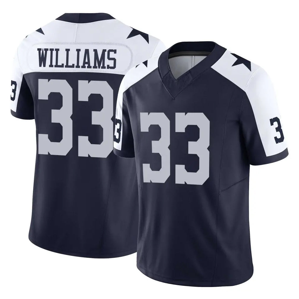 D.Cowboys #33 Javonte Williams Player Navy-White Limited Alternate Vapor F.U.S.E. Home Game BALCE Stitched Jerseys