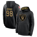 LV.Raiders #98 Maxx Crosby Player Black Salute to Service Hoodies Limited Game BALCE Stitched Jerseys