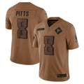 A.Falcons #8 Kyle Pitts Sr. Player Brown Salute To Service Limited BALCE Stitched Jerseys