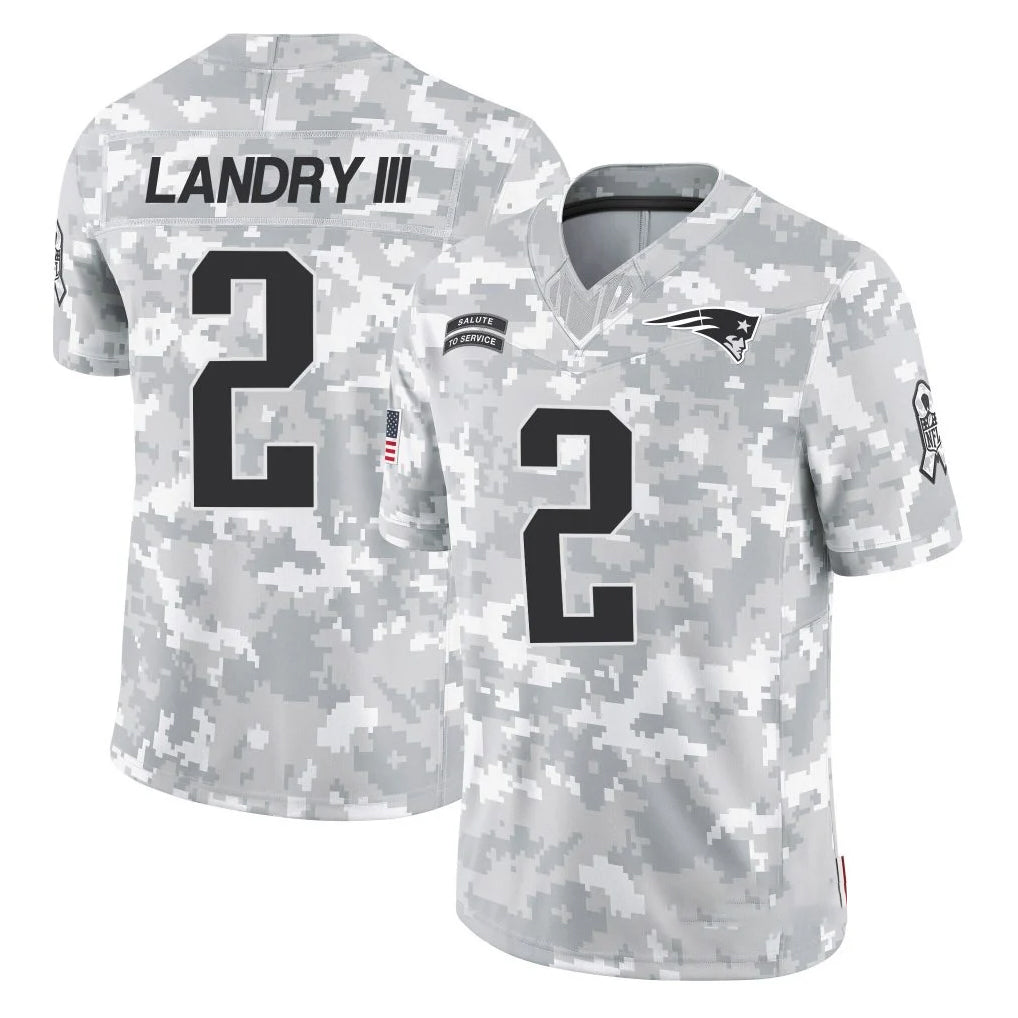NE.Patriots #2 Harold Landry III Player Arctic Camo Salute To Service Limited Game BALCE Stitched Jerseys