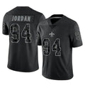 NO.Saints #94 Cameron Jordan Player Black Limited Reflective Home Game BALCE Stitched Jerseys