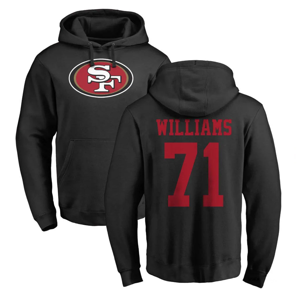 SF.49ers #71 Trent Williams Player Black LOGO Pullover Hoodies Home Game BALCE Stitched Jerseys