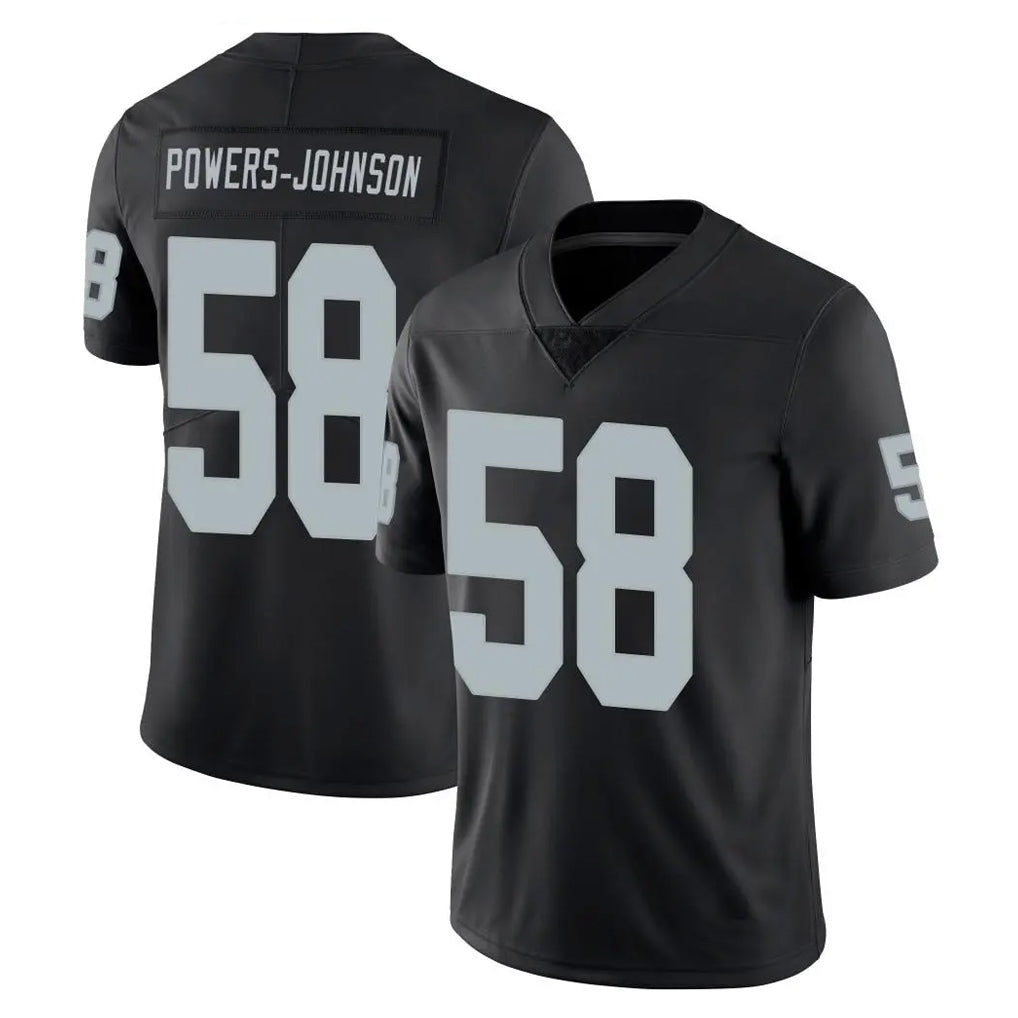 LV.Raiders #58 Jackson Powers-Johnson Player Black Limited Vapor Untouchable Home Game BALCE Stitched Jerseys
