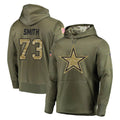 D.Cowboys #73 Tyler Smith Player Olive Salute to Service Pullover Hoodies Home Game BALCE Stitched Jerseys
