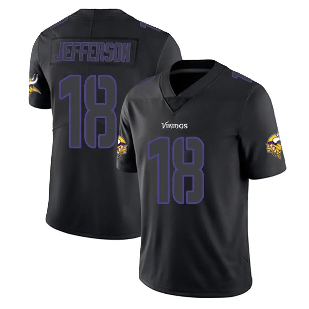 M.Vikings #18 Justin Jefferson Player Black Impact LImited Home Game BALCE Stitched Jerseys