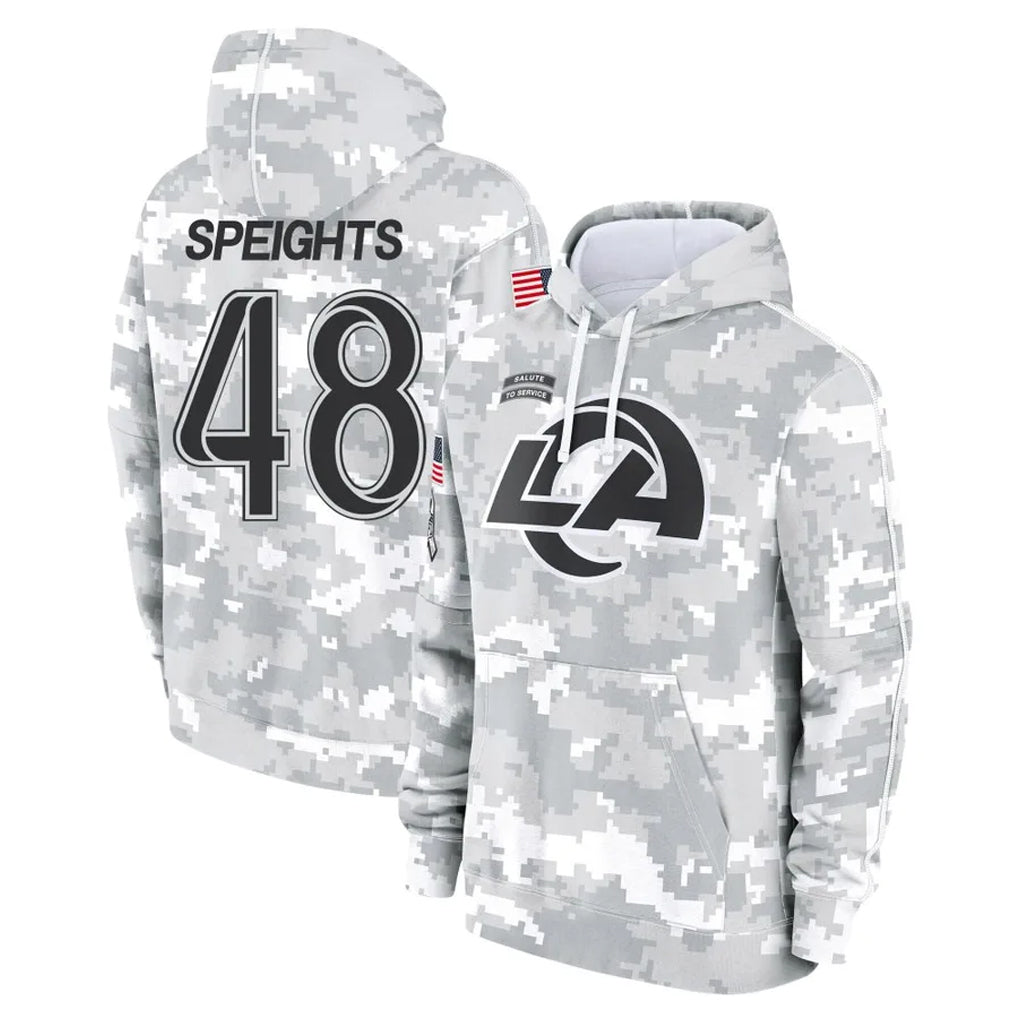 LA.Rams #48 Omar Speights Player Arctic Camo Salute to Service Hoodies Limited Game BALCE Stitched Jerseys