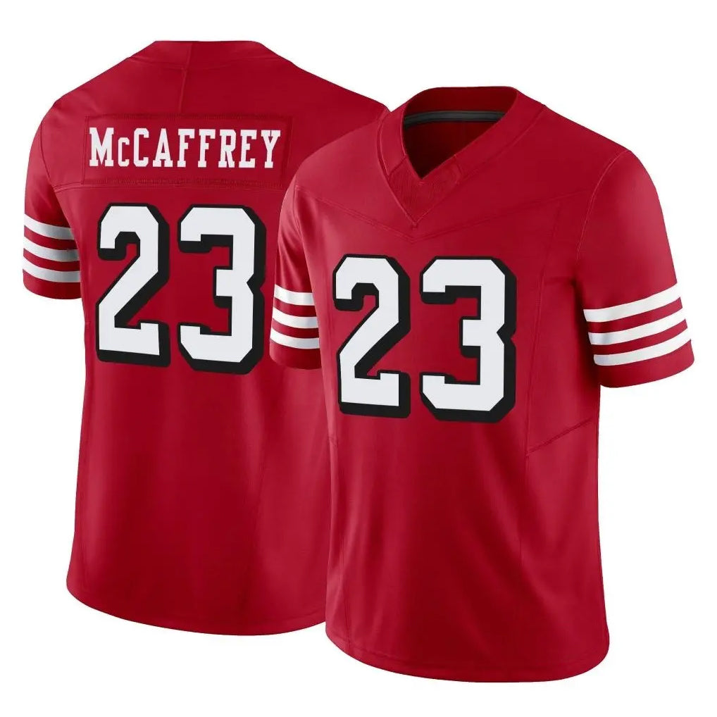 SF.49ers #23 Christian McCaffrey Player Red Limited Alternate Vapor F.U.S.E. Home Game BALCE Stitched Jerseys