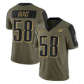 P.Eagles #58 Jalyx Hunt Player Olive Salute To Service Limited Game BALCE Stitched Jerseys