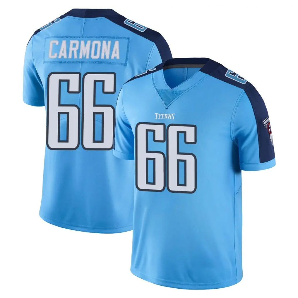 T.Titans #66 Fernando Carmona Jr. Player Light Blue Limited Color Rush Home Game BALCE Stitched Jerseys