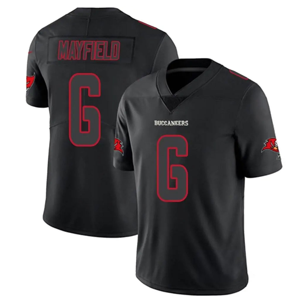 TB.Buccaneers #6 Baker Mayfield Player Black Impact Limited Home Game BALCE Stitched Jerseys