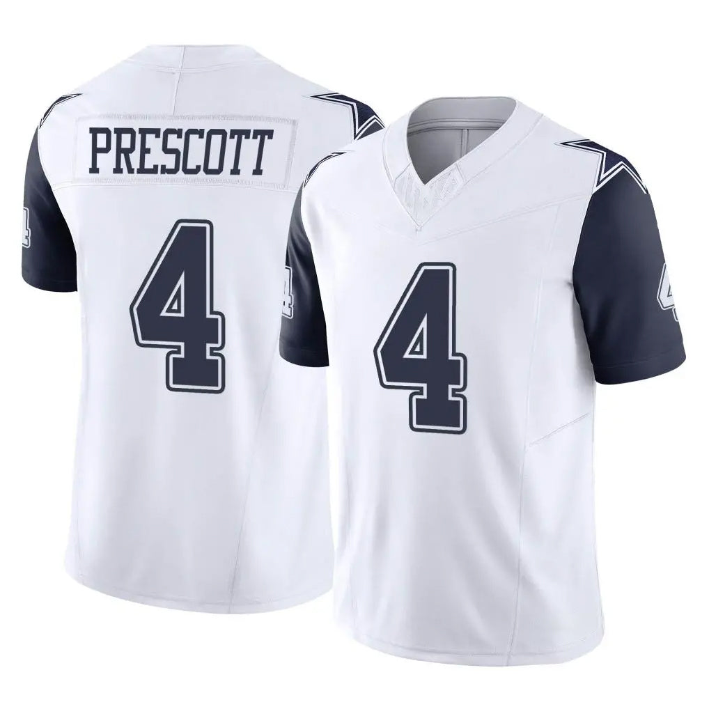 D.Cowboys #4 Dak Prescott Player White-Navy Limited Vapor F.U.S.E. Home Game BALCE Stitched Jerseys