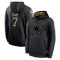 D.Cowboys #7 Rashan Gary Player Black Salute to Service Pullover Hoodies Limited BALCE Stitched Jerseys