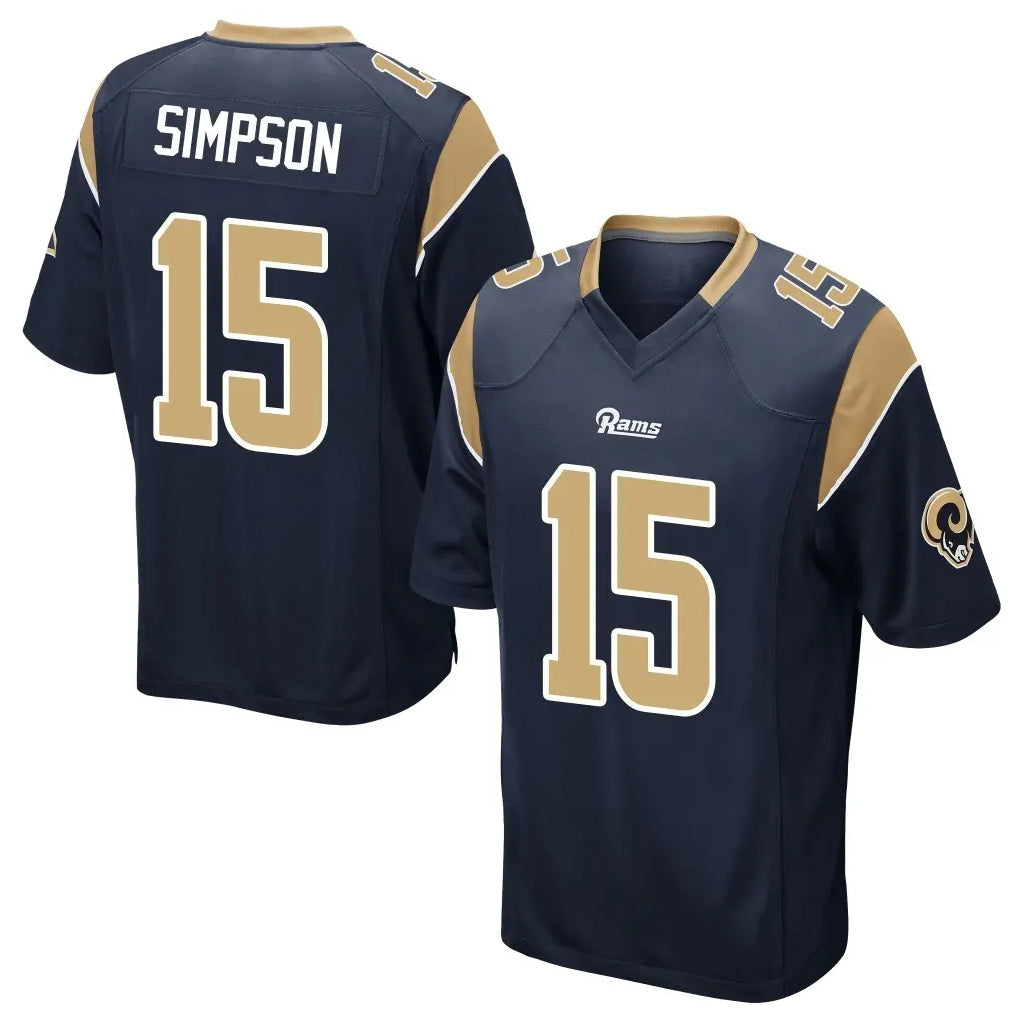 LA.Rams #15 Ty Simpson Player Navy Home Game BALCE Stitched Jerseys
