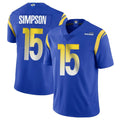 LA.Rams #15 Ty Simpson Player Royal Limited Vapor Untouchable Home Game BALCE Stitched Jerseys