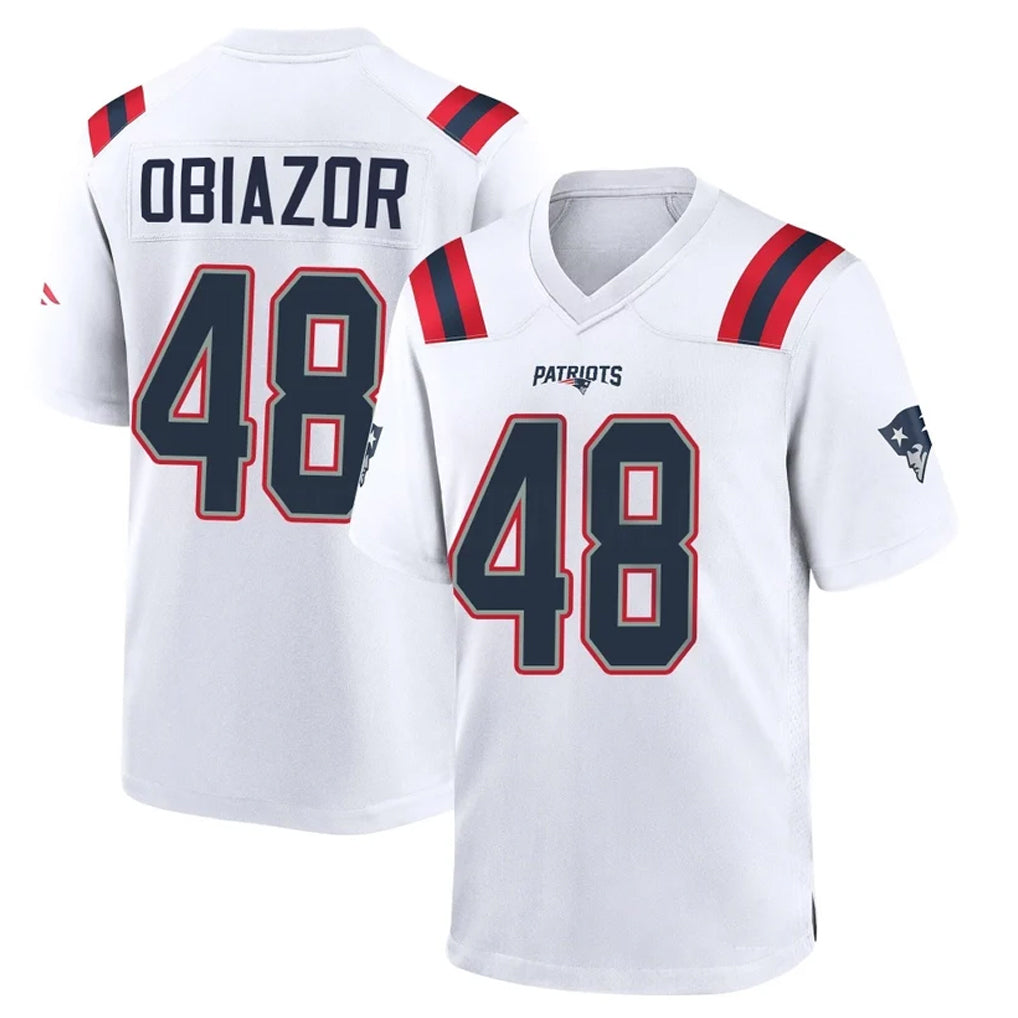 NE.Patriots #48 Namdi Obiazor Player White Home Game BALCE Stitched Jerseys
