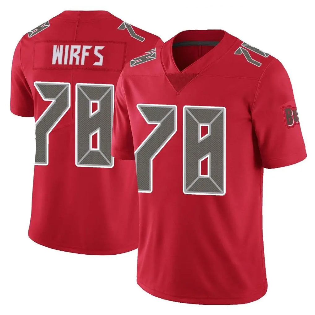 TB.Buccaneers #78 Tristan Wirfs Player Red Limited Color Rush Home Game BALCE Stitched Jerseys