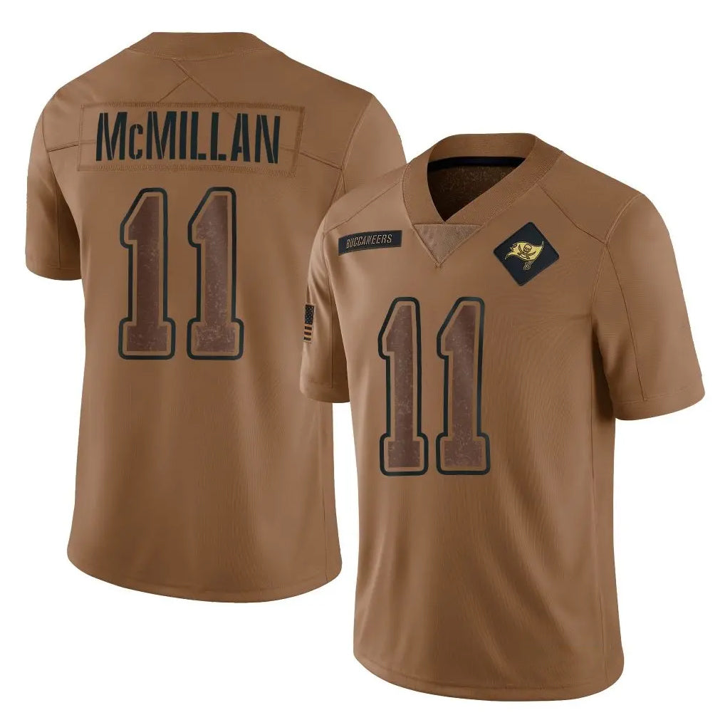 TB.Buccaneers #11 Jalen McMillan Player Brown Limited Salute To Service Home Game BALCE Stitched Jerseys