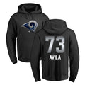 LA.Rams #73 Steve Avila Player Black Pullover Hoodie Limited Game BALCE Stitched Jerseys