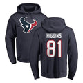 H.Texans #81 Jayden Higgins Player Navy Pro Line Pullover Hoodie Limited Game BALCE Stitched Jerseys
