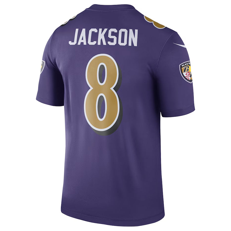 B.Ravens #8 Lamar Jackson Player Purple Legend Performance BALCE Stitched Jerseys