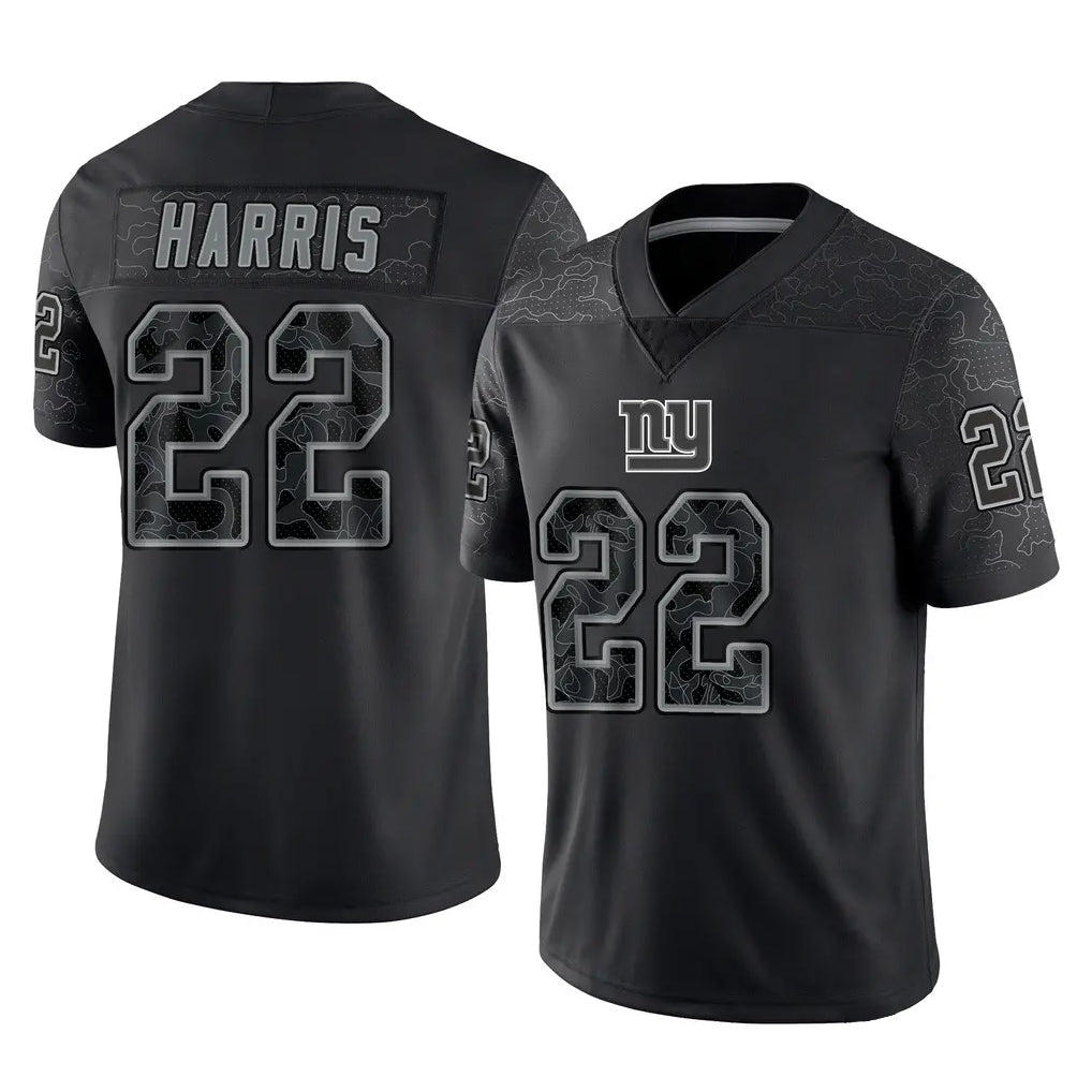 NY.Giants #22 Najee Harris Player Black Limited Reflective Home Game BALCE Stitched Jerseys