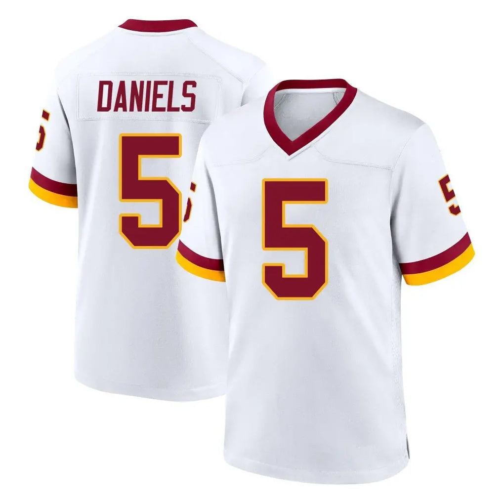 W.Commanders #5 Jayden Daniels Player White Home Game BALCE Stitched Jerseys